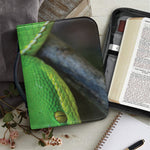Trimeresurus Albolabris Snake Print Leather Bible Cover