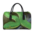 Trimeresurus Albolabris Snake Print Leather Duffel Bag