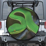 Trimeresurus Albolabris Snake Print Leather Spare Tire Cover