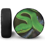 Trimeresurus Albolabris Snake Print Leather Spare Tire Cover