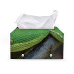 Trimeresurus Albolabris Snake Print Leather Tissue Box Cover