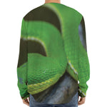 Trimeresurus Albolabris Snake Print Long Sleeve Baseball Jersey