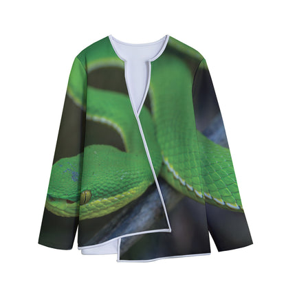 Trimeresurus Albolabris Snake Print Long Sleeve Short Coat