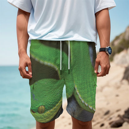 Trimeresurus Albolabris Snake Print Men's Cargo Shorts