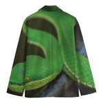 Trimeresurus Albolabris Snake Print Men's Cotton Blazer