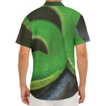 Trimeresurus Albolabris Snake Print Men's Deep V-Neck Shirt