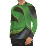 Trimeresurus Albolabris Snake Print Men's Long Sleeve Rash Guard