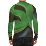 Trimeresurus Albolabris Snake Print Men's Long Sleeve Rash Guard