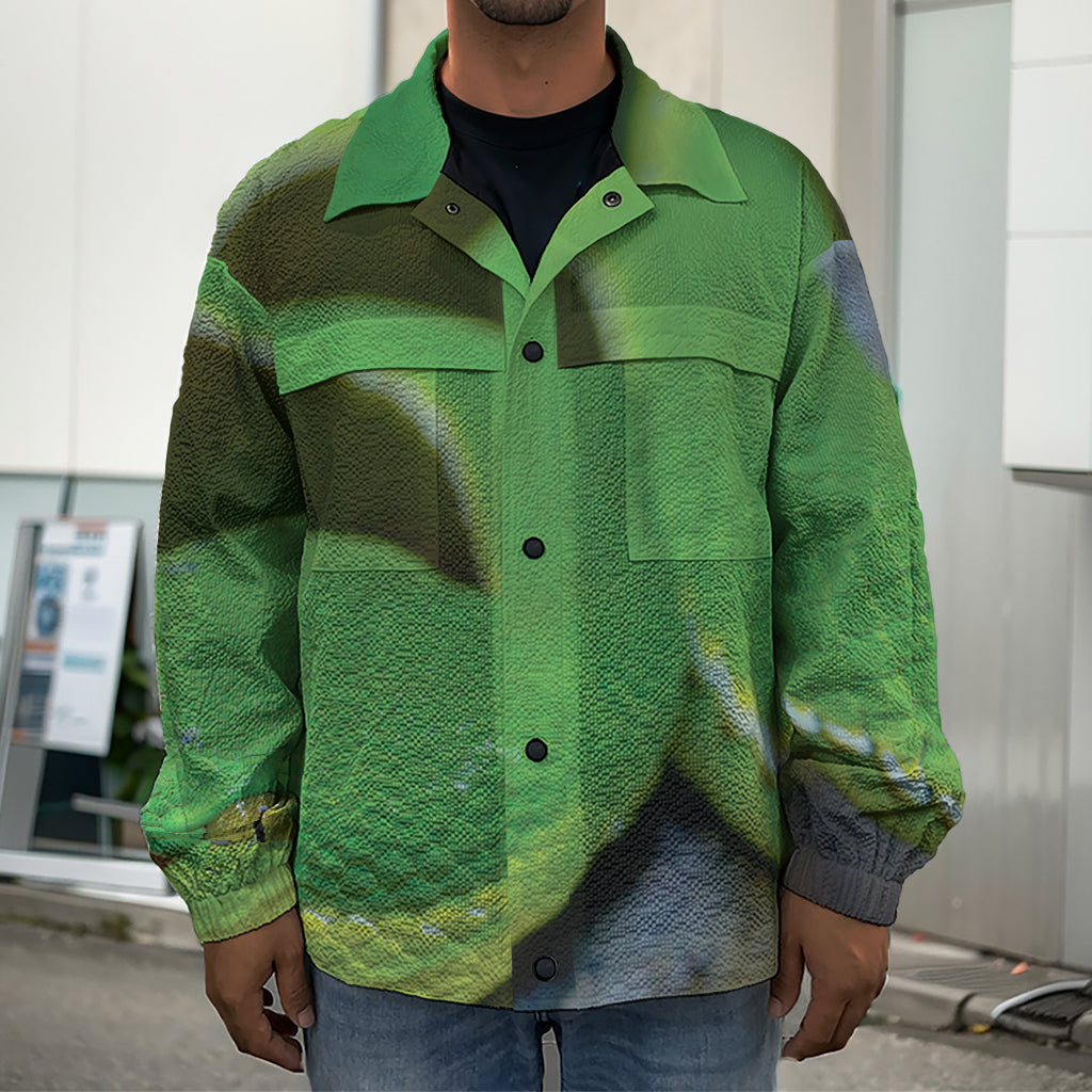 Trimeresurus Albolabris Snake Print Men's Shirt Jacket