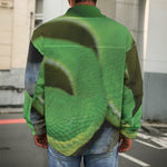 Trimeresurus Albolabris Snake Print Men's Shirt Jacket