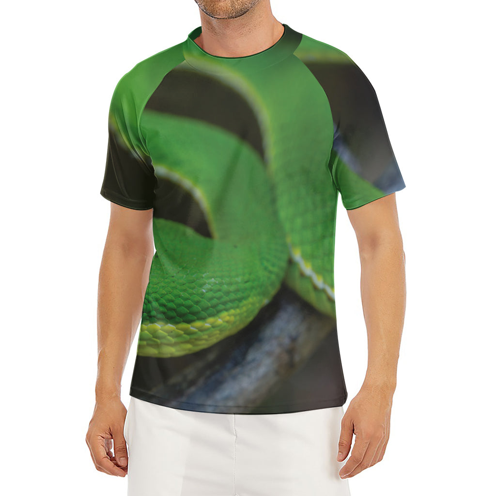 Trimeresurus Albolabris Snake Print Men's Short Sleeve Rash Guard