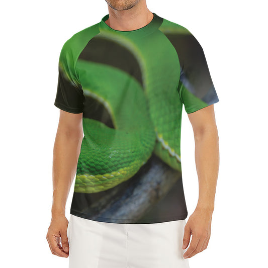 Trimeresurus Albolabris Snake Print Men's Short Sleeve Rash Guard