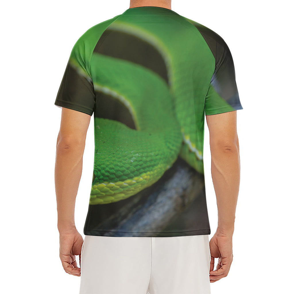 Trimeresurus Albolabris Snake Print Men's Short Sleeve Rash Guard