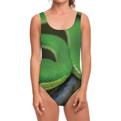 Trimeresurus Albolabris Snake Print One Piece Swimsuit