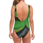 Trimeresurus Albolabris Snake Print One Piece Swimsuit