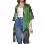 Trimeresurus Albolabris Snake Print Open Front Beach Cover Up