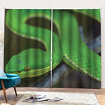 Trimeresurus Albolabris Snake Print Pencil Pleat Curtains