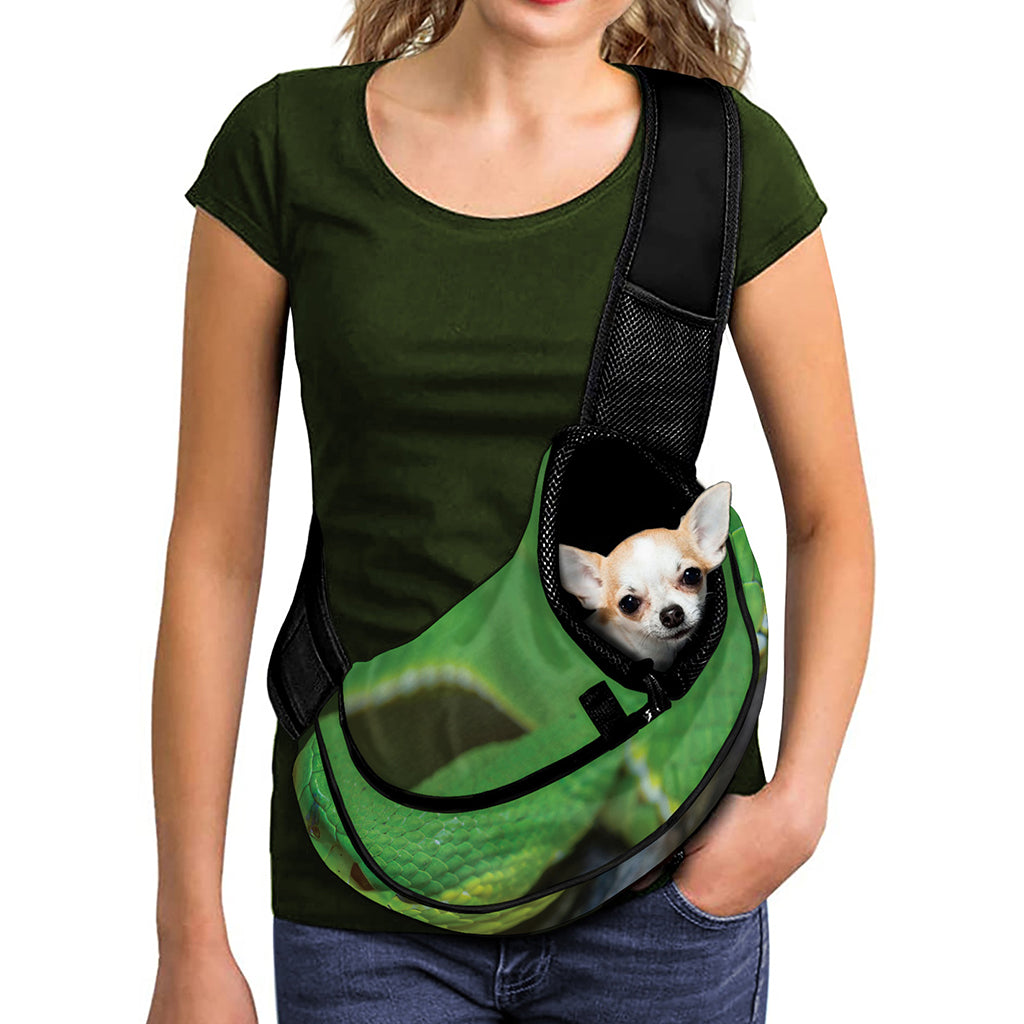 Trimeresurus Albolabris Snake Print Pet Sling Carrier