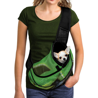 Trimeresurus Albolabris Snake Print Pet Sling Carrier