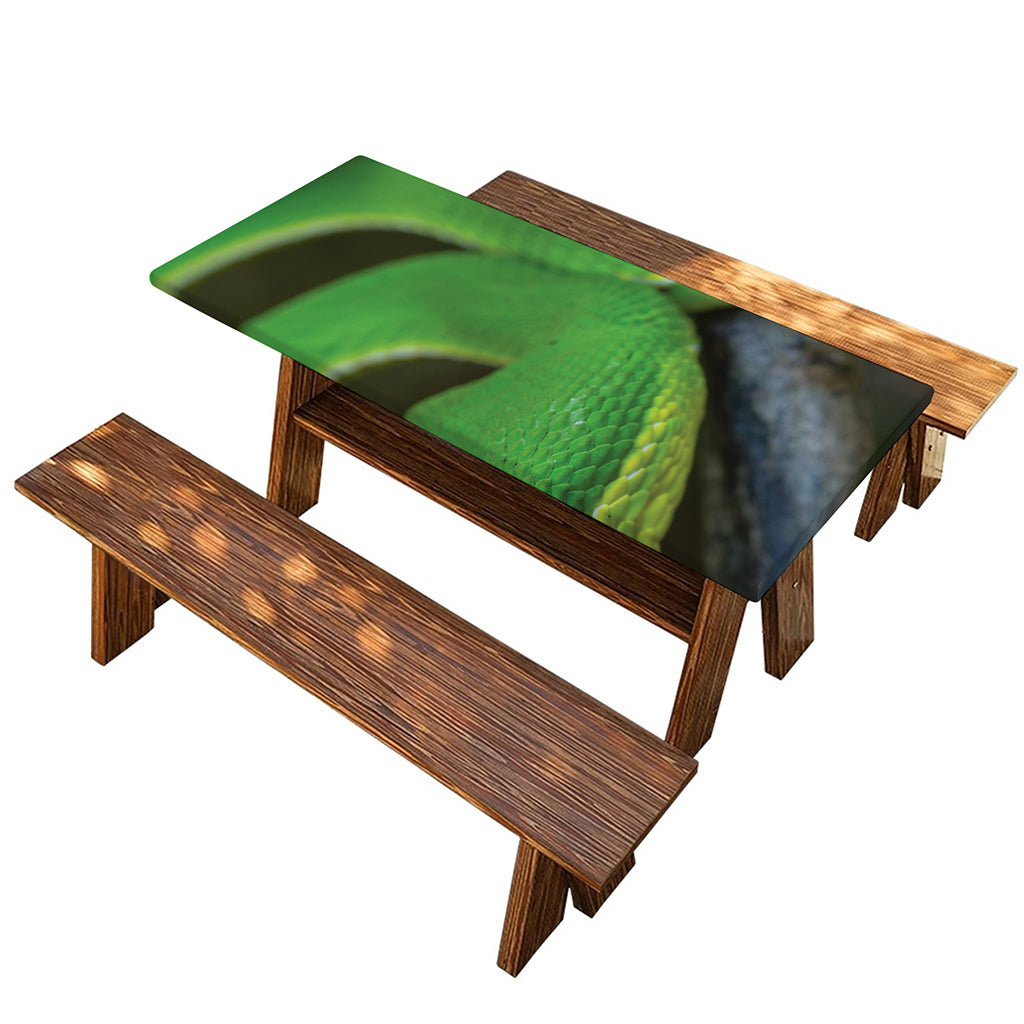 Trimeresurus Albolabris Snake Print Picnic Table Cover