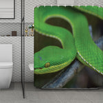 Trimeresurus Albolabris Snake Print Polyester Shower Curtain