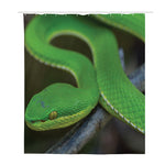 Trimeresurus Albolabris Snake Print Polyester Shower Curtain
