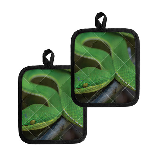 Trimeresurus Albolabris Snake Print Pot Holders
