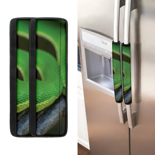 Trimeresurus Albolabris Snake Print Refrigerator Handle Covers