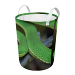 Trimeresurus Albolabris Snake Print Round Laundry Basket