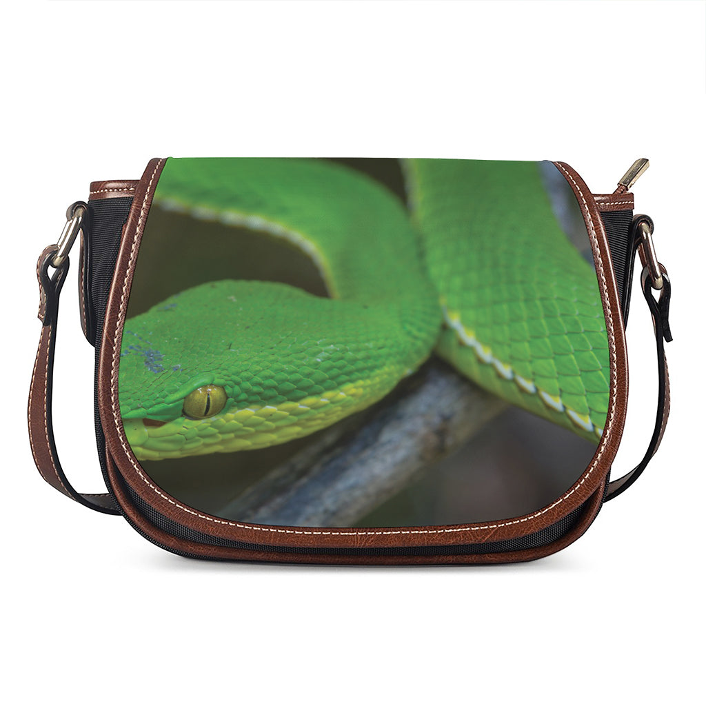 Trimeresurus Albolabris Snake Print Saddle Bag
