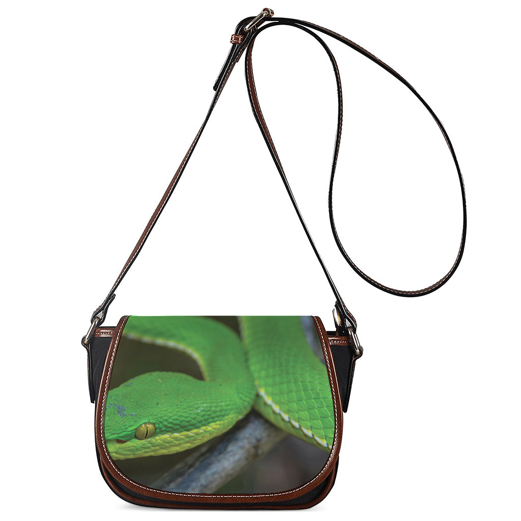 Trimeresurus Albolabris Snake Print Saddle Bag