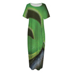 Trimeresurus Albolabris Snake Print Short Sleeve Long Nightdress