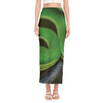 Trimeresurus Albolabris Snake Print Side Slit Maxi Skirt