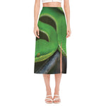 Trimeresurus Albolabris Snake Print Side Slit Midi Skirt