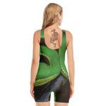 Trimeresurus Albolabris Snake Print Sleeveless One Piece Swimsuit