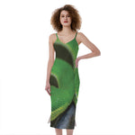 Trimeresurus Albolabris Snake Print Slim Fit Midi Cami Dress
