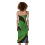 Trimeresurus Albolabris Snake Print Slim Fit Midi Cami Dress