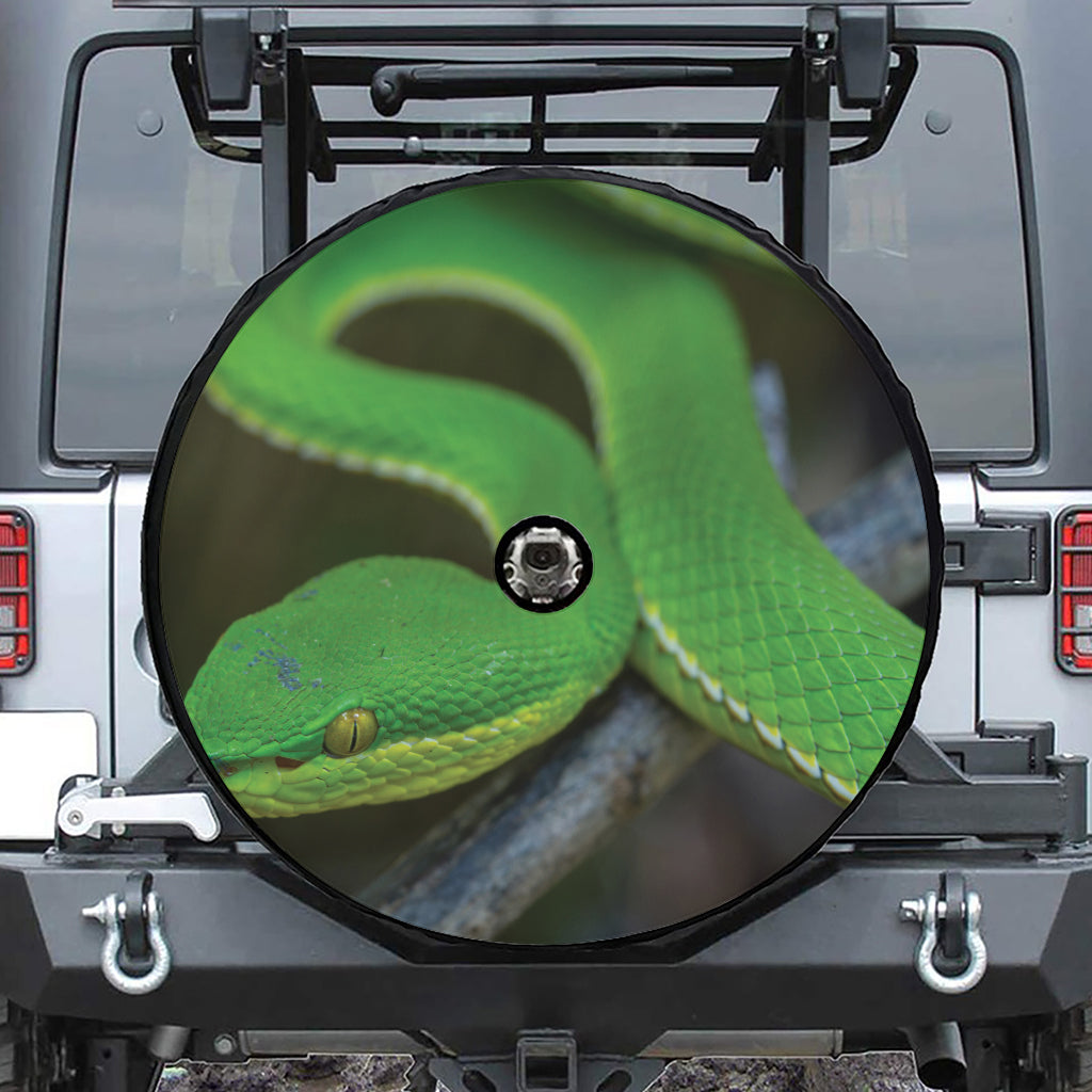 Trimeresurus Albolabris Snake Print Tire Cover With Camera Hole