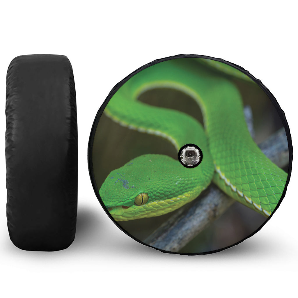Trimeresurus Albolabris Snake Print Tire Cover With Camera Hole