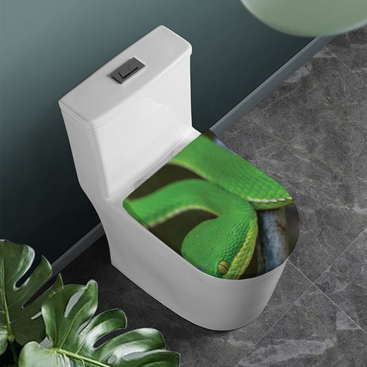 Trimeresurus Albolabris Snake Print Toilet Lid Cover