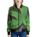 Trimeresurus Albolabris Snake Print Women's Bomber Jacket