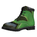 Trimeresurus Albolabris Snake Print Padded Collar Lace Up Boots