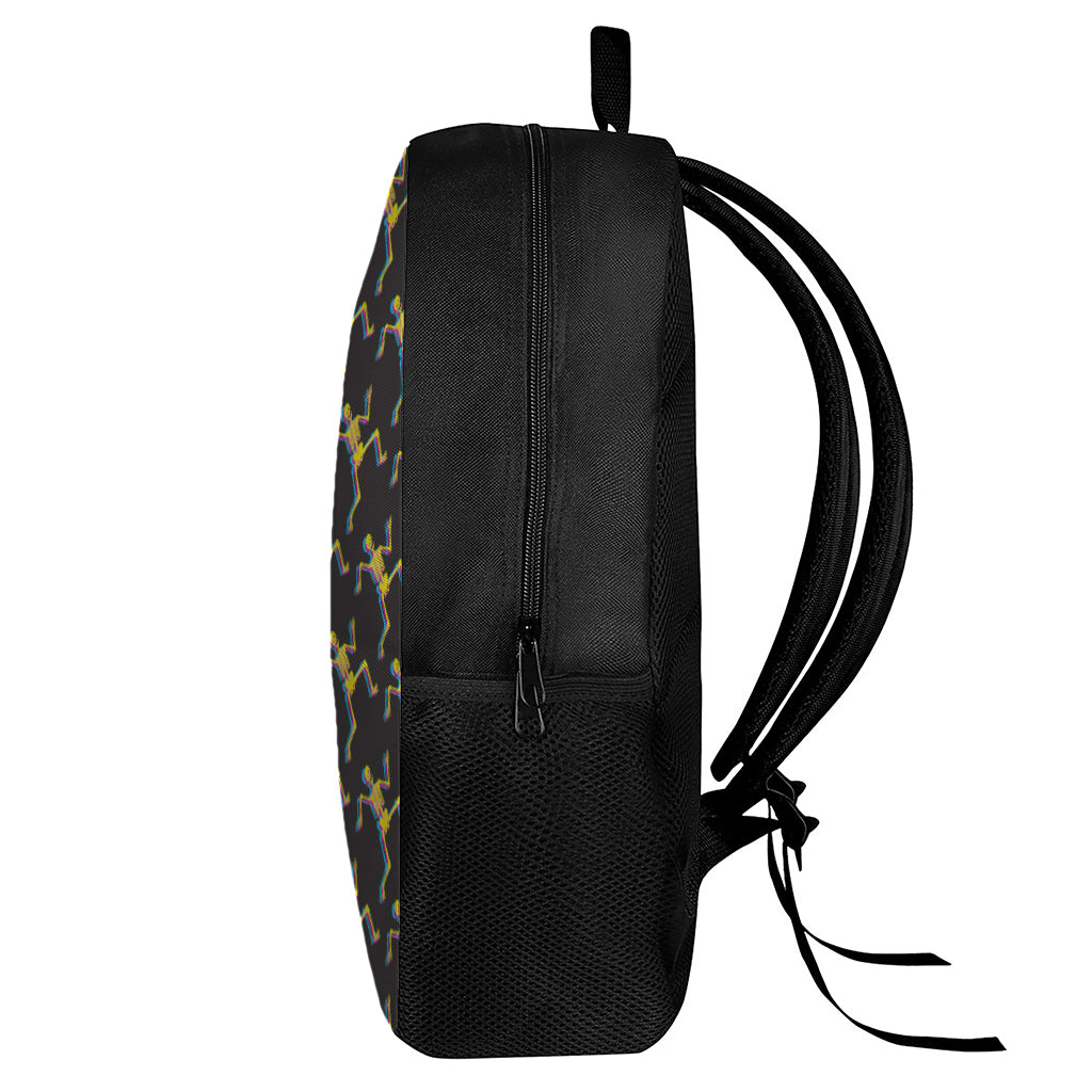Trippy Dancing Skeleton Pattern Print 17 Inch Backpack
