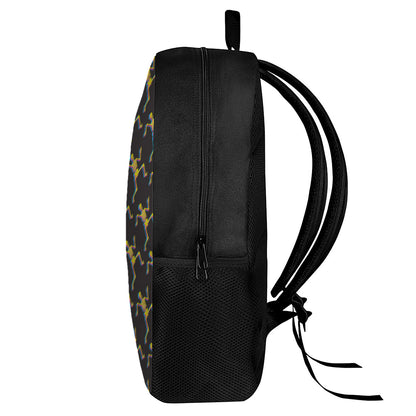 Trippy Dancing Skeleton Pattern Print 17 Inch Backpack