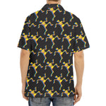 Trippy Dancing Skeleton Pattern Print Aloha Shirt