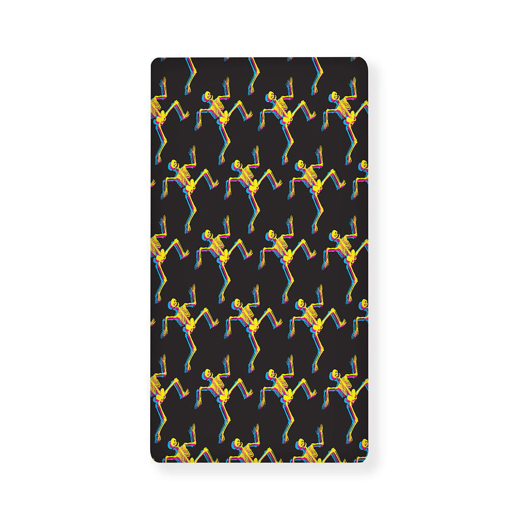 Trippy Dancing Skeleton Pattern Print Baby Crib Sheet