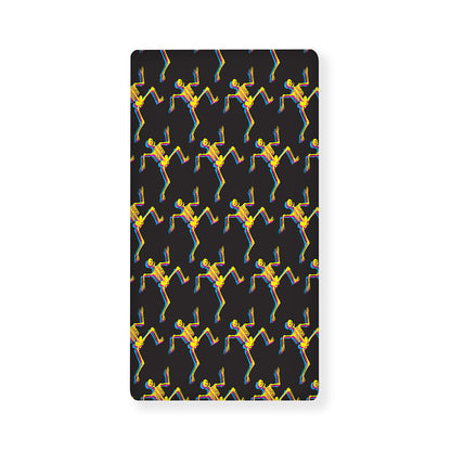 Trippy Dancing Skeleton Pattern Print Baby Crib Sheet