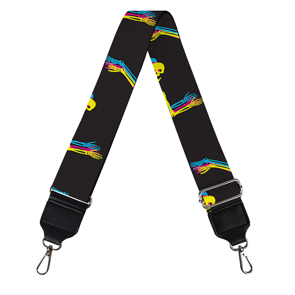 Trippy Dancing Skeleton Pattern Print Bag Strap