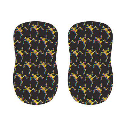 Trippy Dancing Skeleton Pattern Print Bar Stool Covers