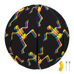 Trippy Dancing Skeleton Pattern Print Basketball